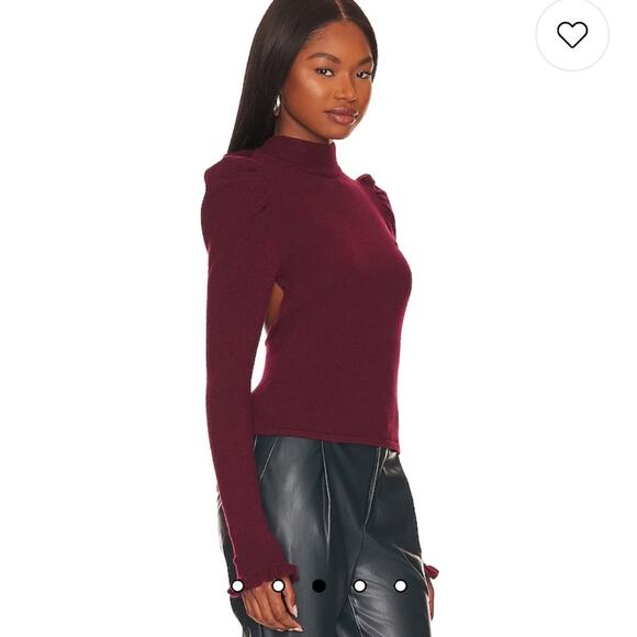 LPA Women’s Small - Marie Sweater in Wine Red  - Cutout Back - Picture 5 of 10